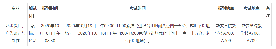 轉 2020年成人高考廣東新安職業(yè)技術學院藝術類專業(yè)術科加試的通知